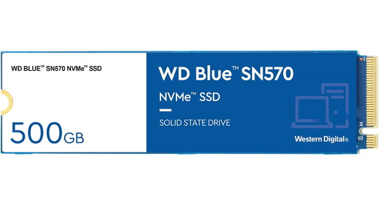 Disco SSD WD Blue SN570 500GB M.2 PCIe NVMe